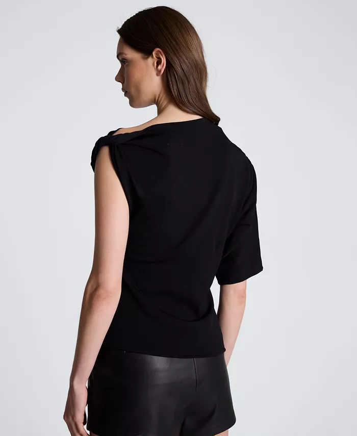 Women's Asymmetrical Draped Knit Sweater - thumbnail 5