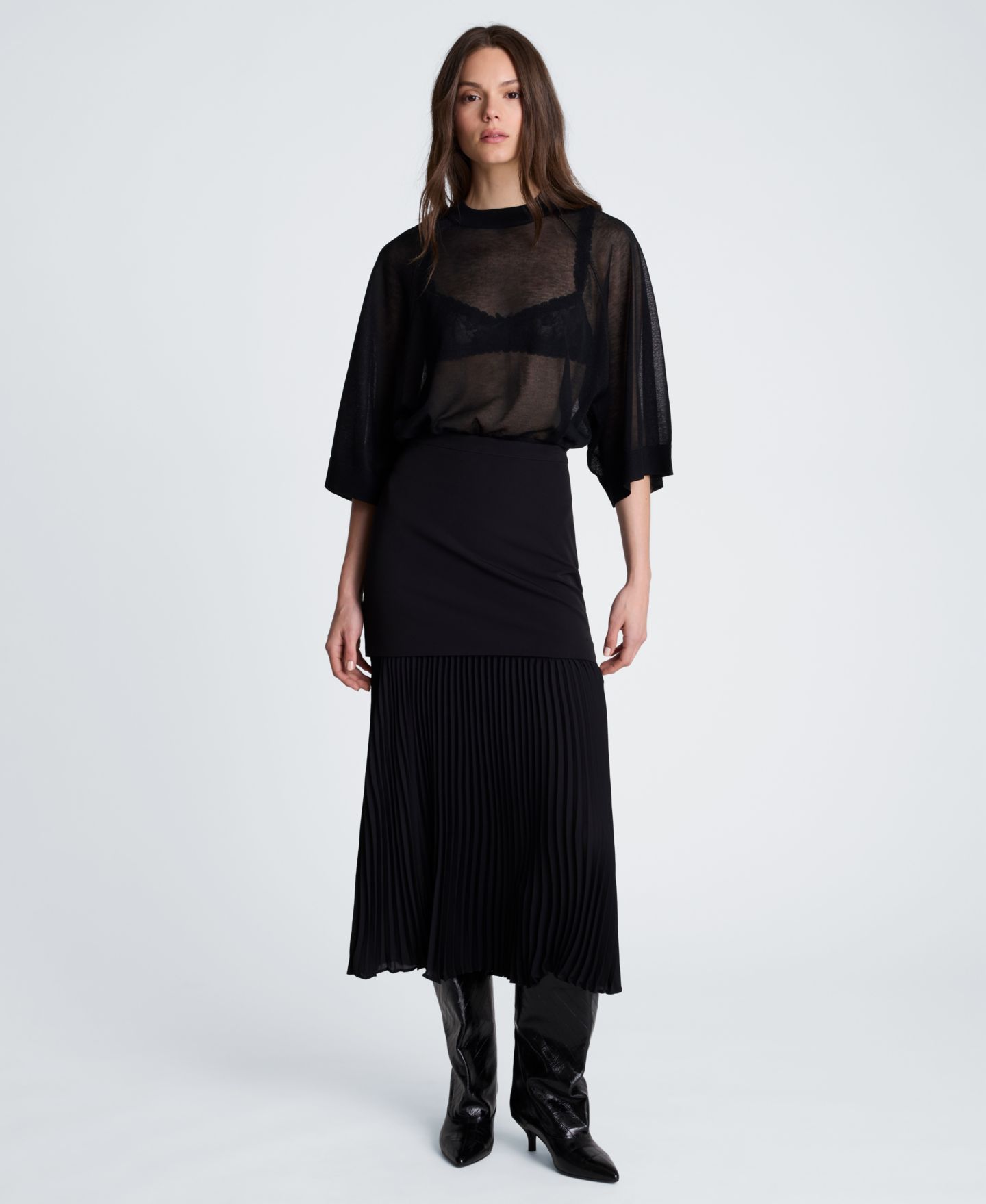 Женская юбка Kenneth Cole Pleated Maxi, цвет: Чёрный — фото 2