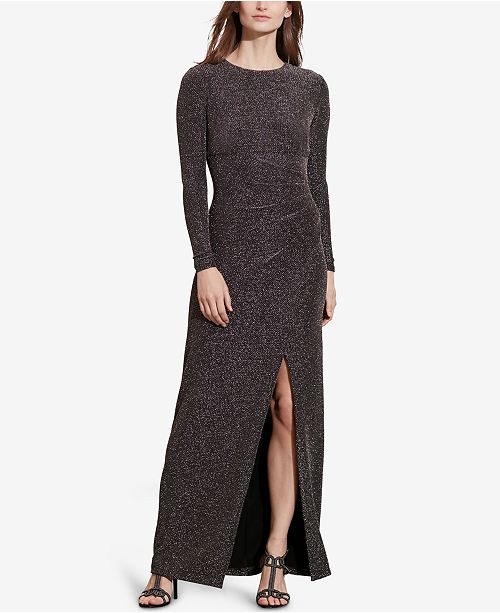 Lauren Ralph Lauren Metallic-Knit Dress & Reviews - Dresses - Women - Macy&#39;s