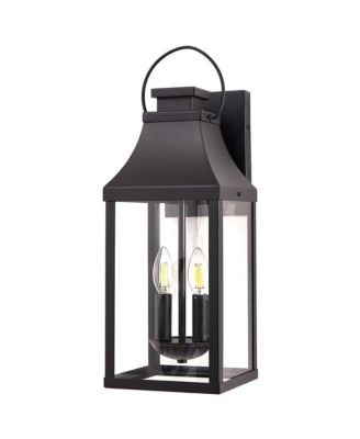 20" Outdoor Wall Light, Porch Light Outdoor Wall Sconce Lantern, 2-Light Modern  Exterior Lighting Fixture Wall Mount for House Garage