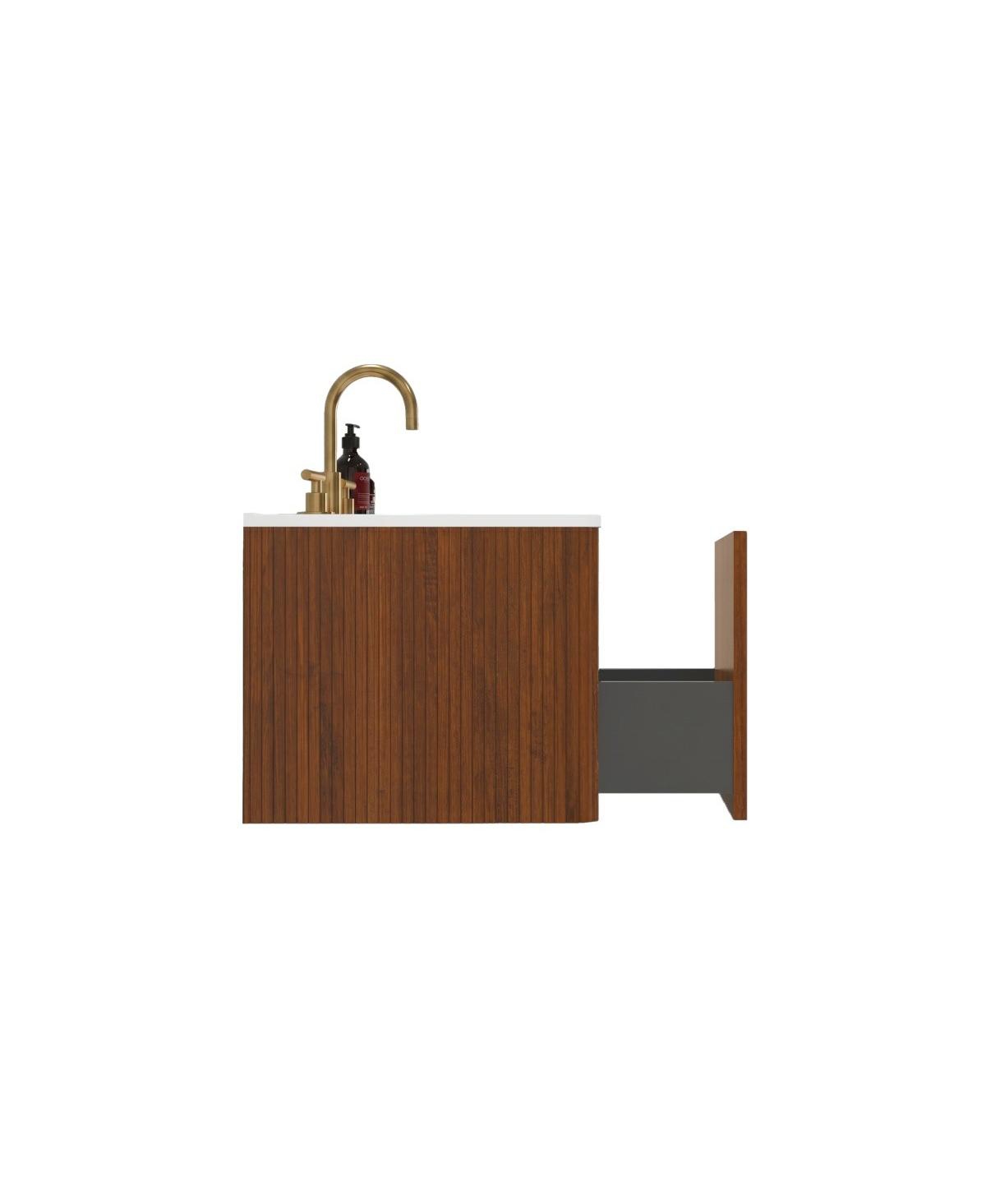 Sillysis 30" Modern Wall Mounted Bathroom Vanity with Carrara Integrated Ceramic Sink