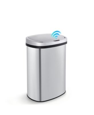 13 Gal Stainless Steel Motion Sensor Silent Soft-Close Lid Trash Can for Office, Kitchen
