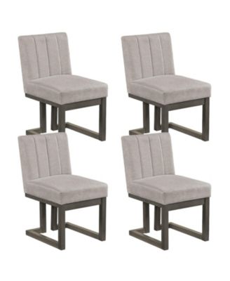 Wooden Dining Chairs Modern Farmhouse Fabric Upholstered Kitchen Chairs