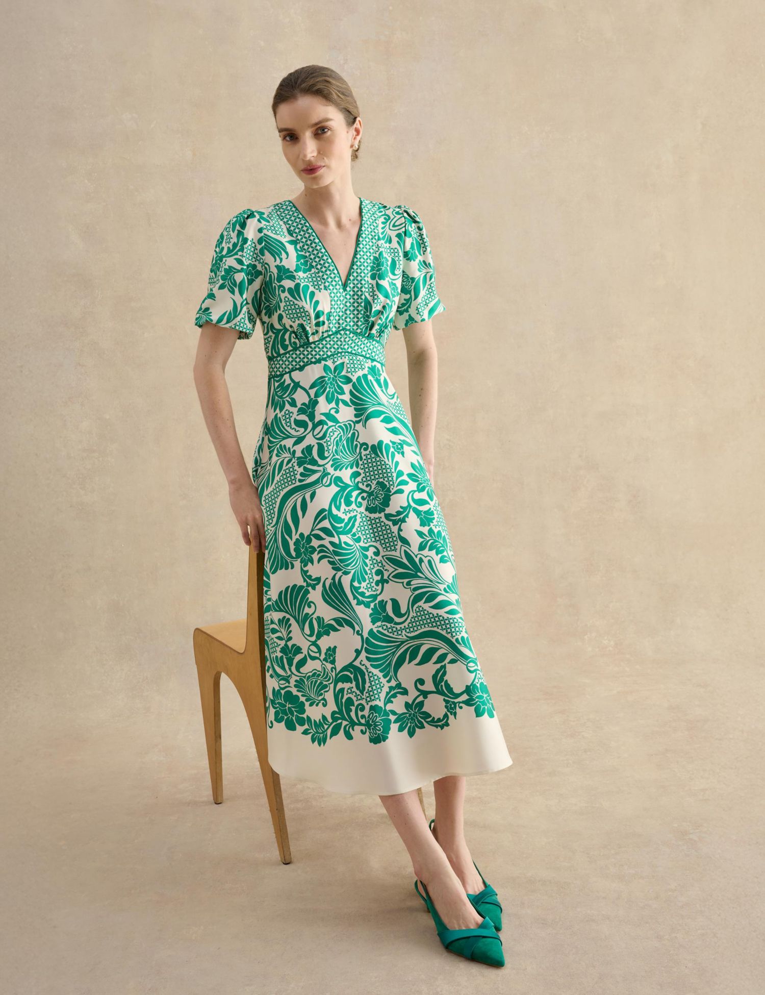 Trelissick V-Neck Fit Flare Dress