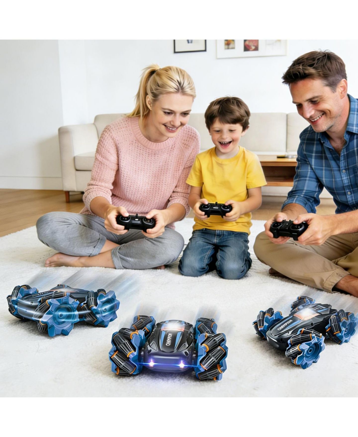 Детская игрушка Cowin 4WD RC Stunt Car with LED Lights and 360-Degree Spins — фото 4