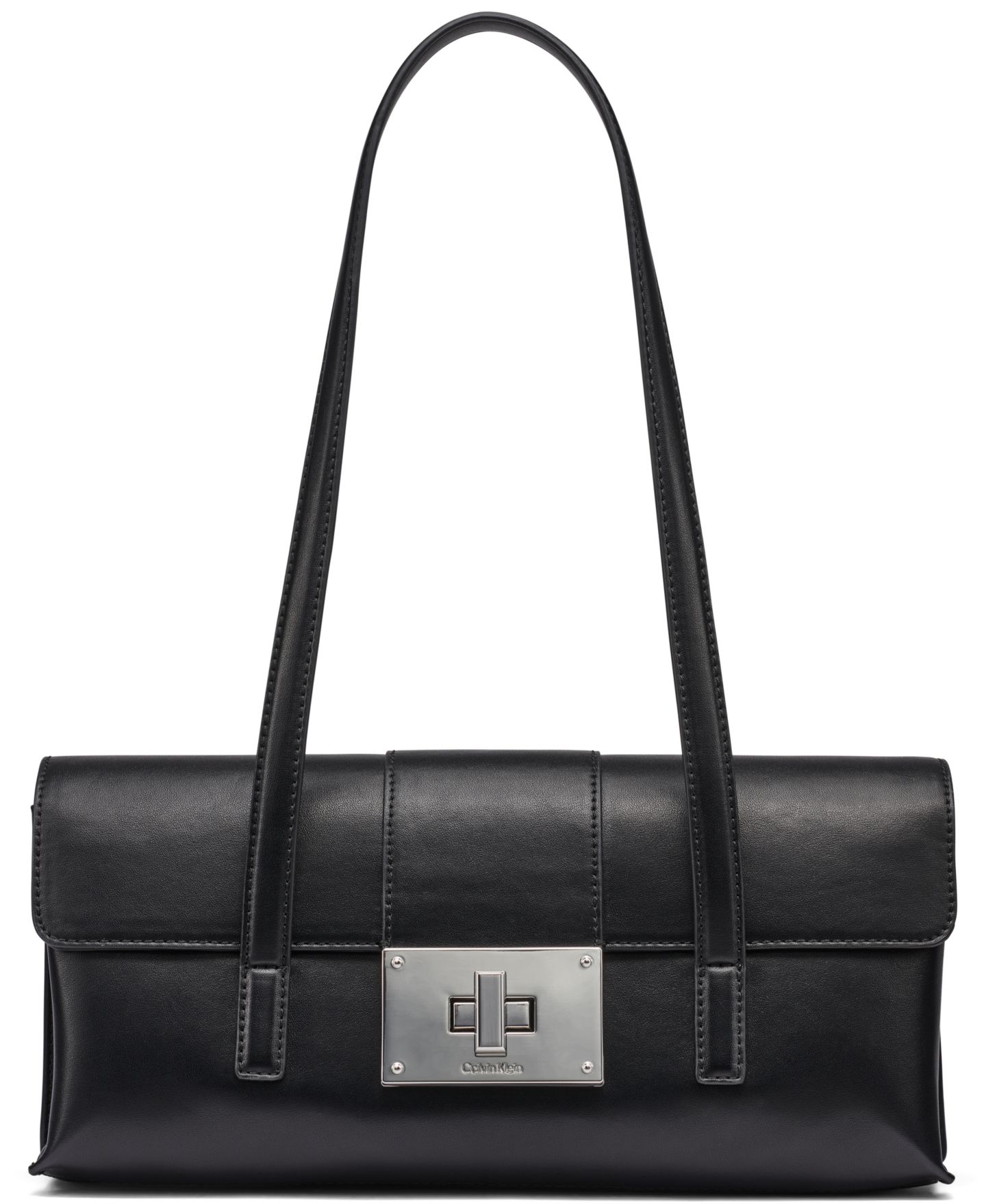 Женская сумка Calvin Klein Saige Medium Shoulder Handbag, цвет: Чёрный / Серебряный — фото 1