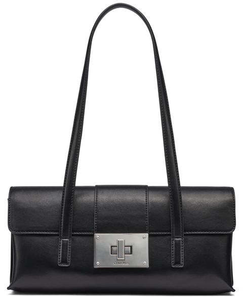 Женская сумка Calvin Klein Saige Medium Shoulder Handbag, цвет: Чёрный / Серебряный