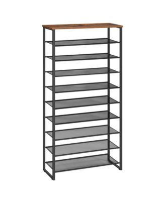 10-Tier Shoe Rack 29.5" Long for 36-40 Pairs Shoes
