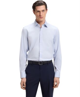 Men's Stretch-Cotton Dobby Regular-Fit Dress Shirt