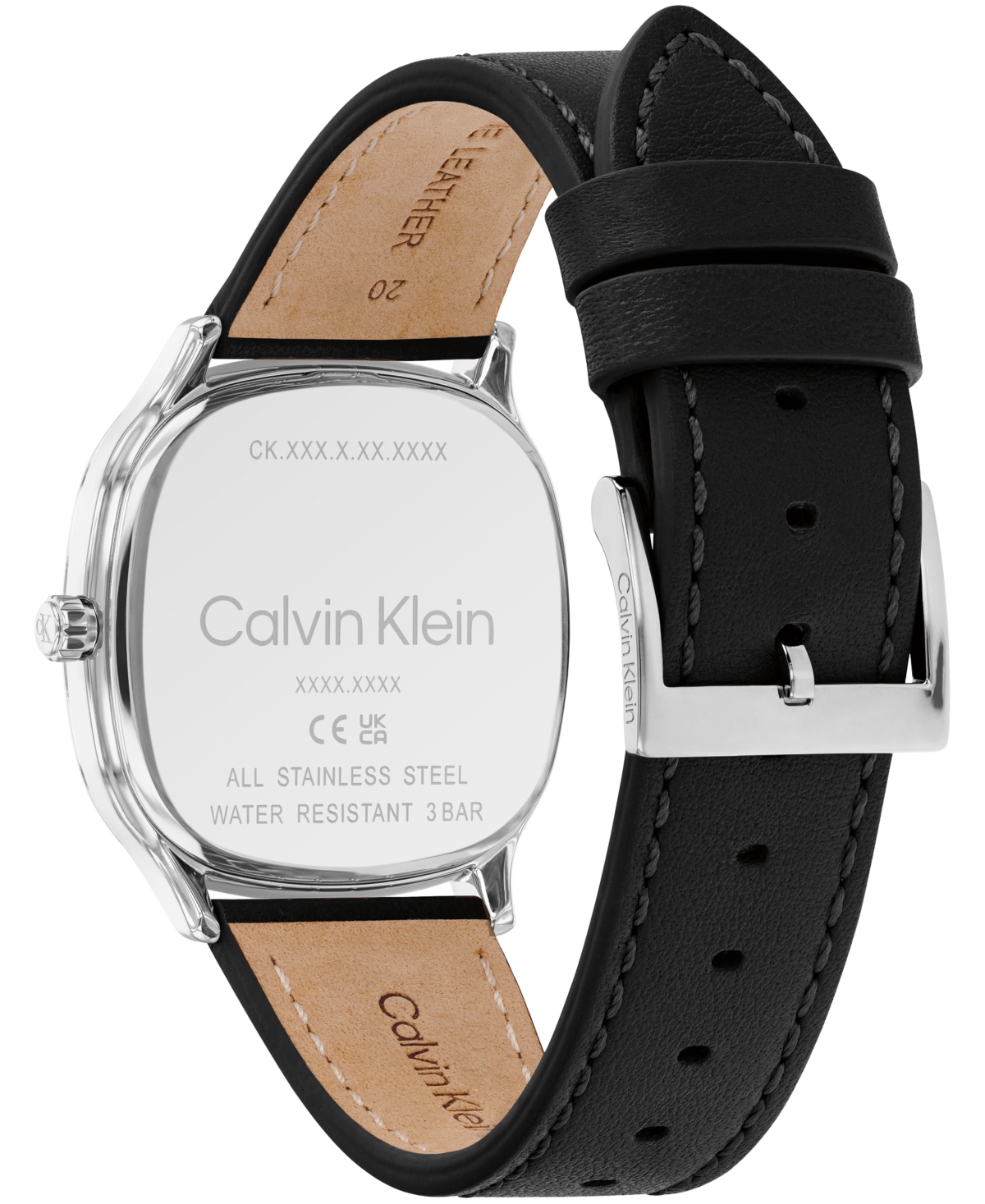 Calvin Klein Men's Ck Shape Black Leather Strap Watch 37mm
