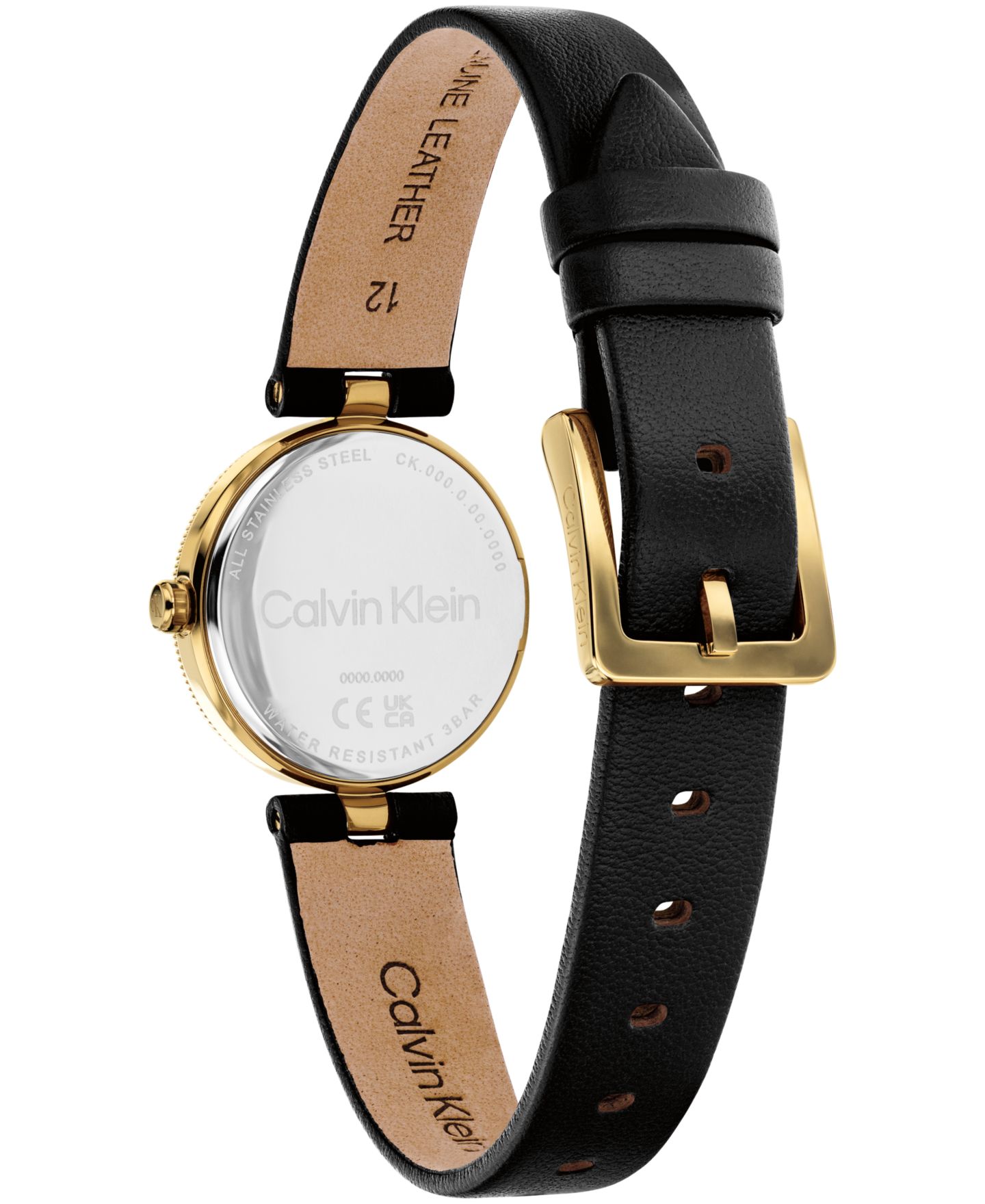 Женские часы Calvin Klein Gleam Black Leather Strap Watch 24mm — фото 3