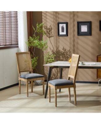 French Country Cane Back Dining Chairs Set