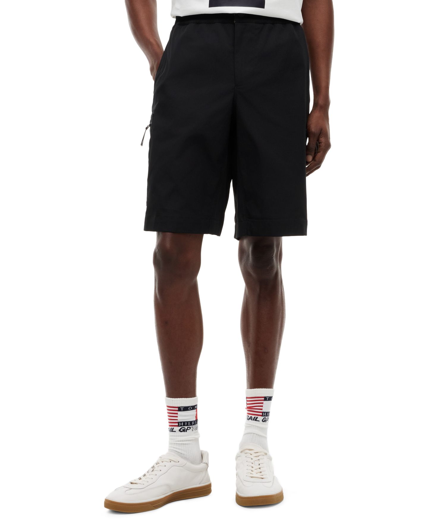 Мужские шорты Tommy Hilfiger x U.S. SailGP Cargo Regular-Fit Stretch, цвет: Чёрный — фото 1