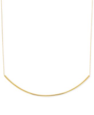Italian Gold - Polished Curved Bar Collar Necklace in 14k Gold