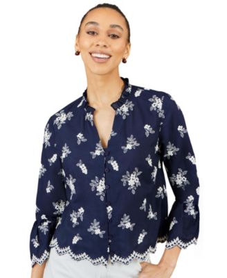 Women's Fluted Sleeves V-Neck Shirt