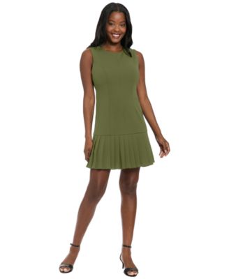 Petite Sleeveless Box Pleat A-Line Dress