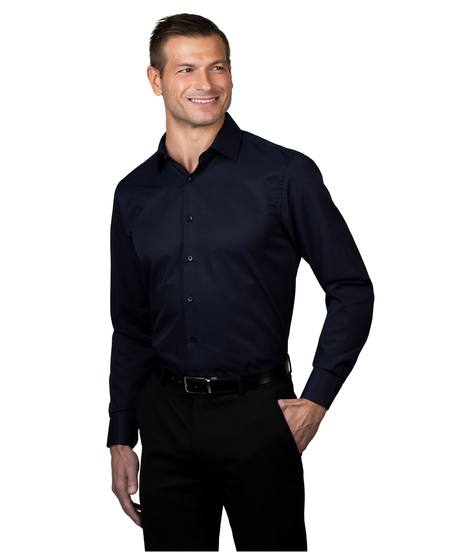 Мужская рубашка Ben Sherman Slim-Fit Dress Shirt, цвет: Тёмно-синий — фото 2