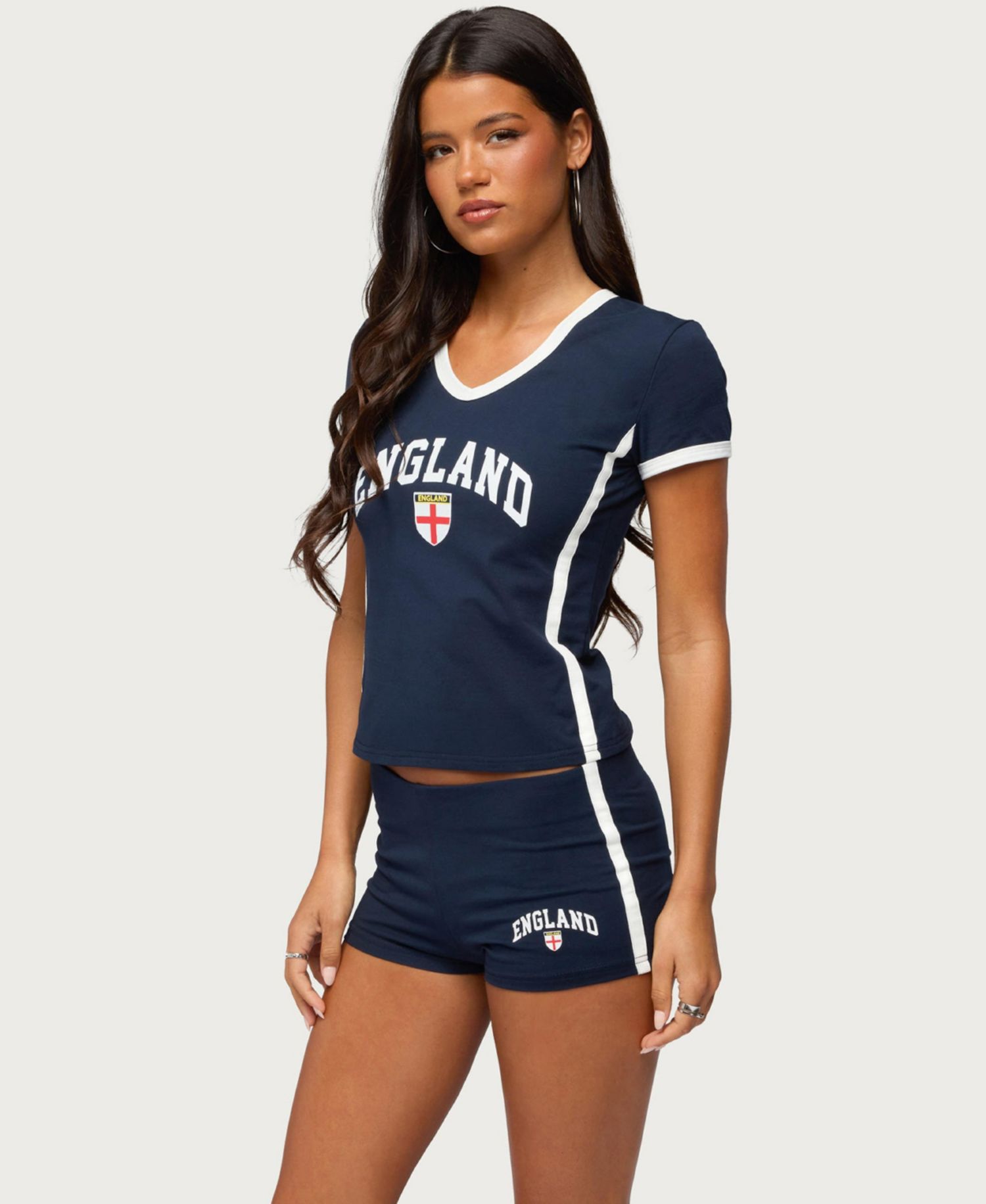 Women's England Girl V Neck T Shirt