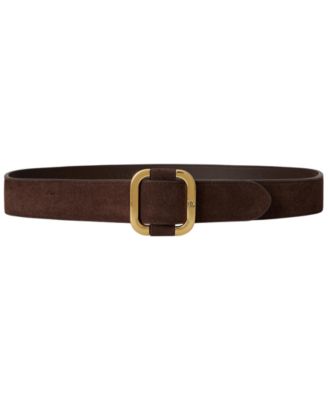 Leather Square Slide Buckle Wide Belt
