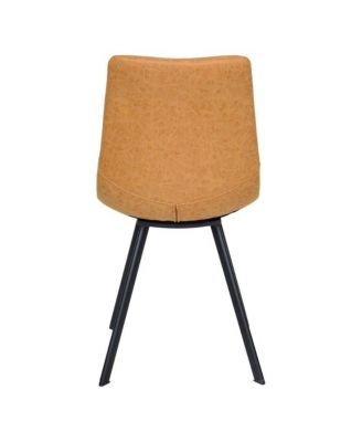 Markley Modern Leather Dining Chair With Metal Legs Set of 2