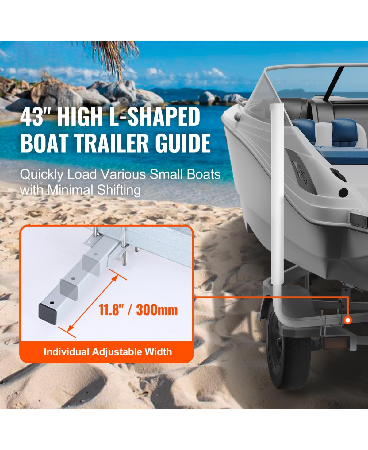 Vevor Boat Trailer Guide Hardened Steel Guide on Pvc Poles for Ski Boat