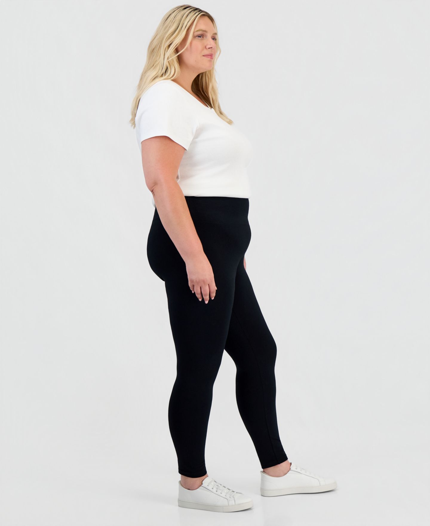 Женские леггинсы Style & Co Plus Size High-Rise, цвет: Глубокий чёрный — фото 2