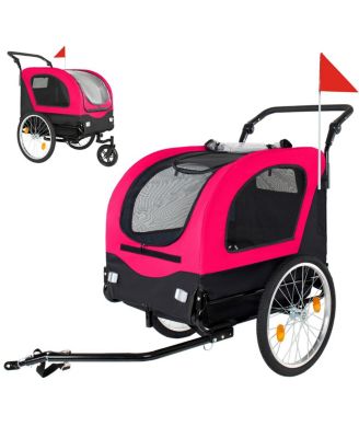 2-in-1 Foldable Pet Bike Trailer and Stroller for Dogs up to 110lbs
