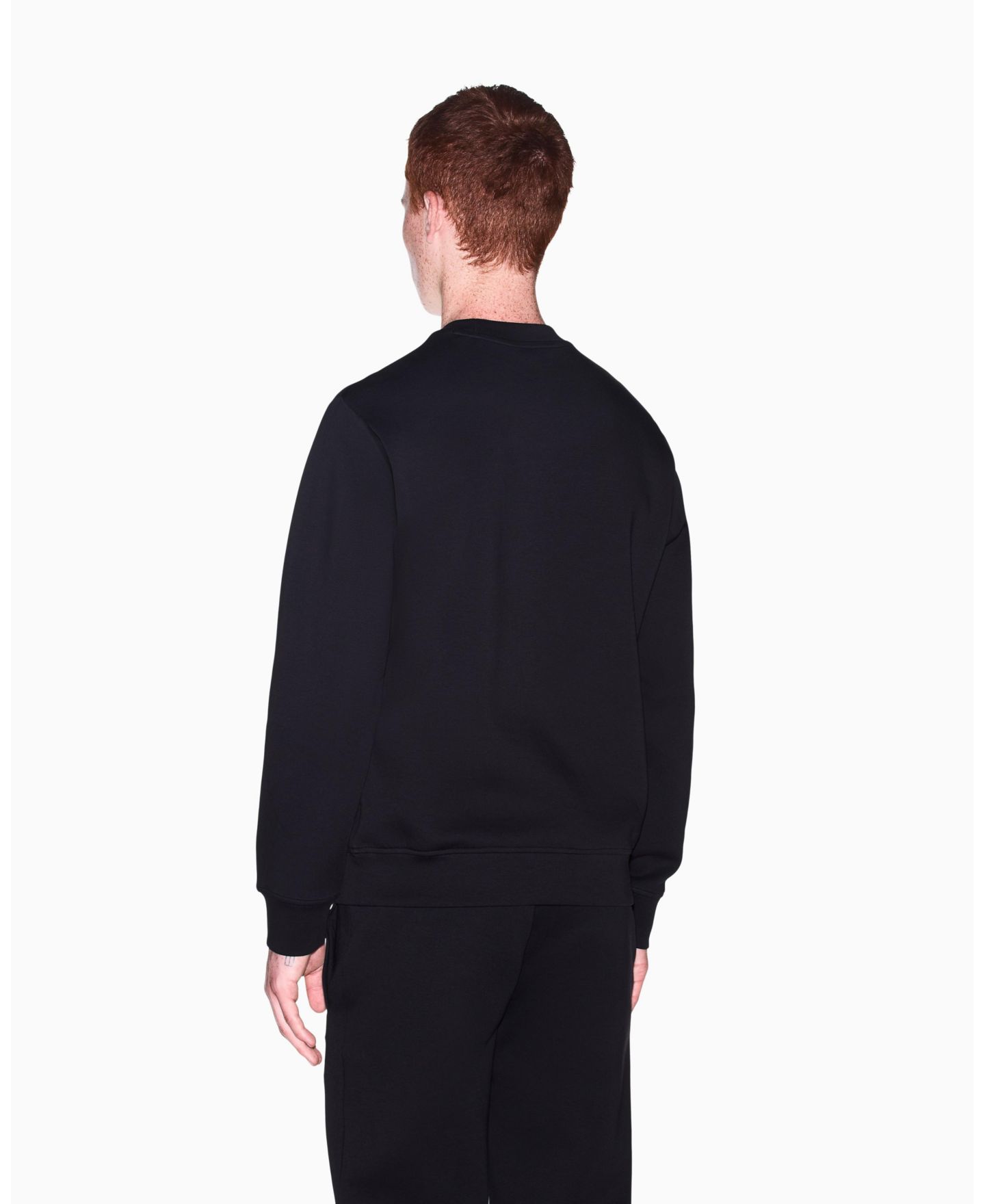 Мужской свитшот A|X Armani Exchange Black And Gold Bonded Cotton Crewneck, цвет: Чёрный — фото 6