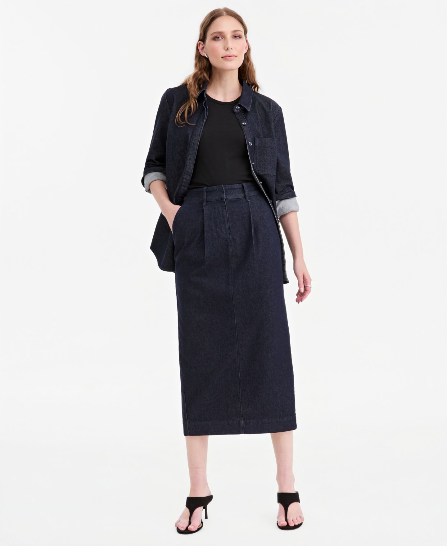 Женская юбка Jonathan Cohen | Macy's Denim Pencil Midi — фото 2