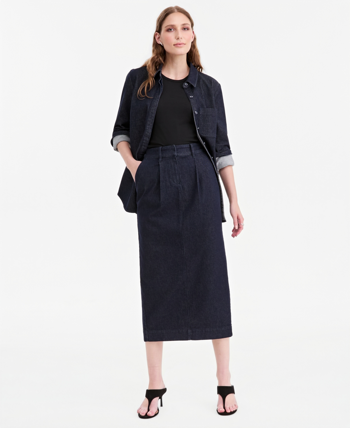 Jonathan Cohen X Macy's Women's Denim Pencil Midi Skirt, Exclusive