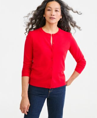 Women's Crewneck Button-Down Cardigan Sweater