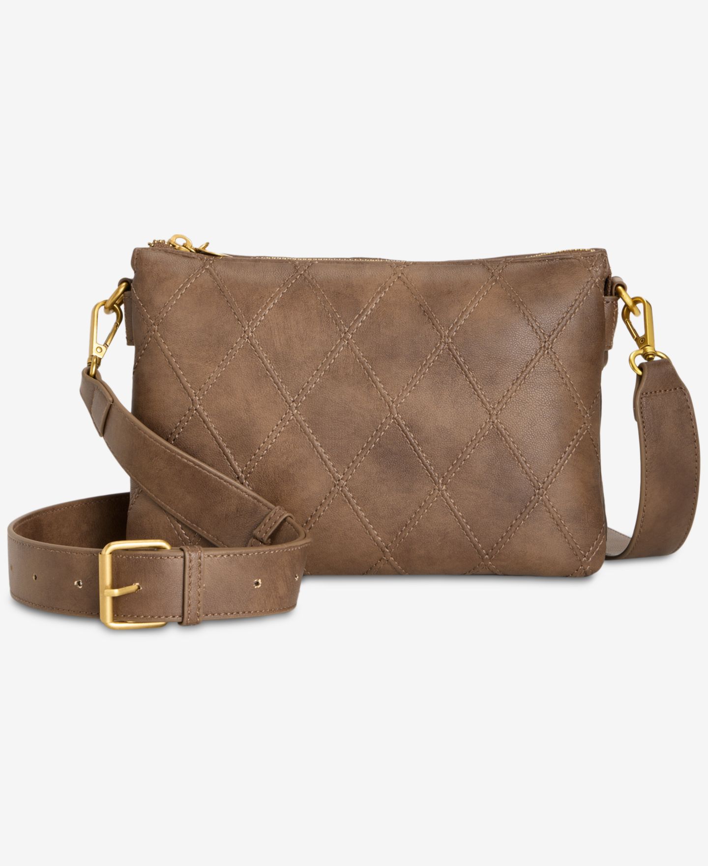 Женская сумка Style & Co Diamond Quilted Double Compartment Crossbody, цвет: Коричневый — фото 1