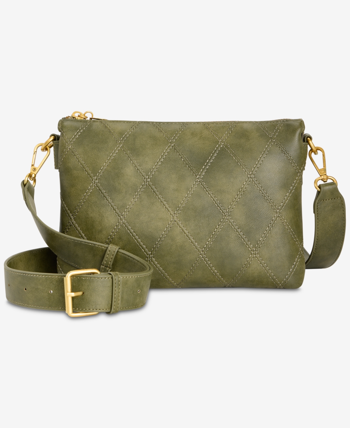 Style & Co Diamond Quilted Double Compartment Crossbody Bag, Macy's Exclusive