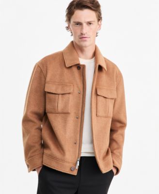 Men's Wool-Blend Lined Zip Jacket, Macy's Exclusive