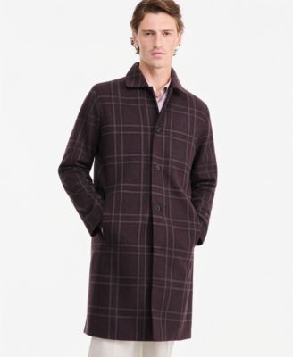 Men's Blake Window-Pane Plaid Coat, Macy's Exclusive