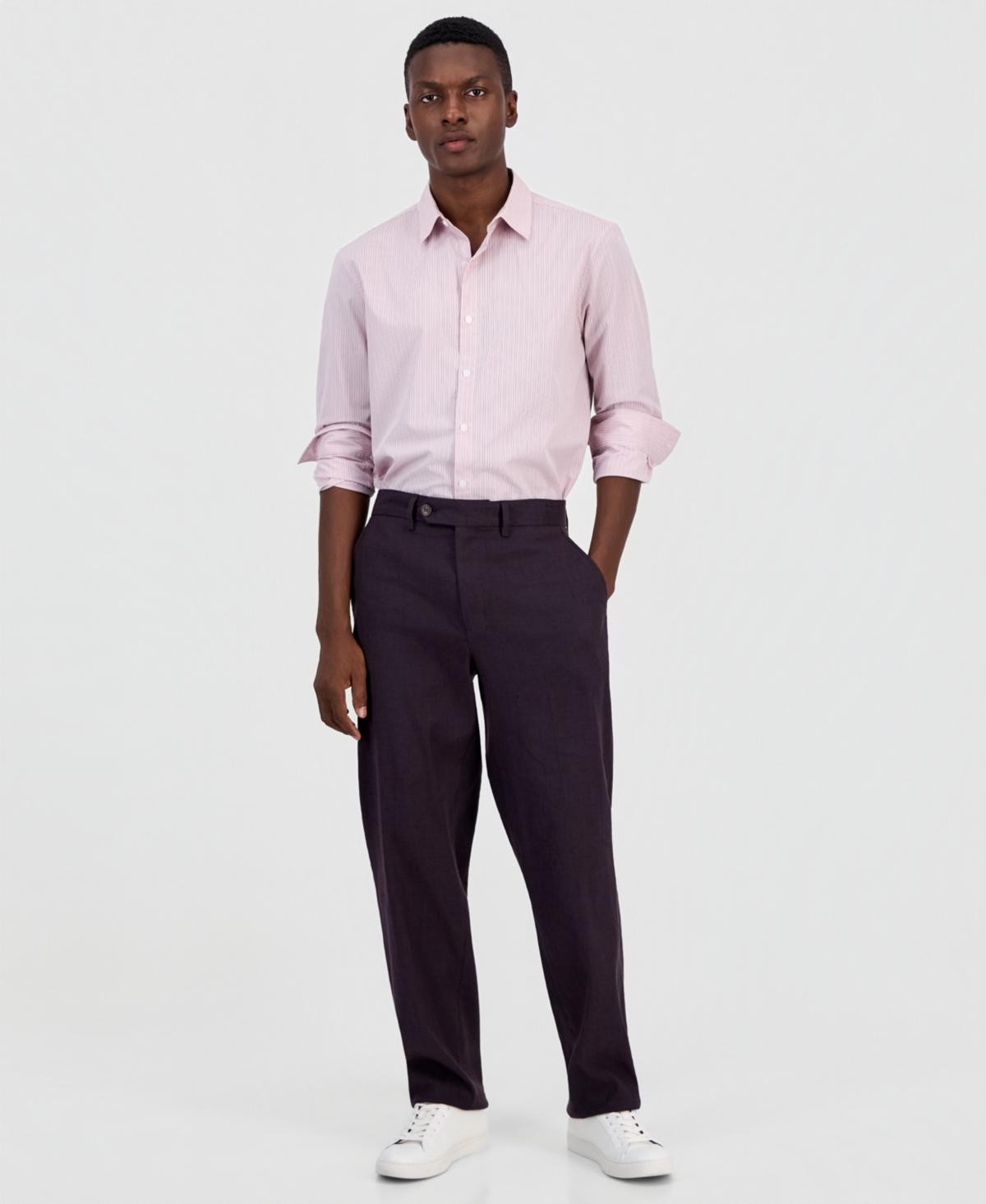 Alfani Men's Tech Linen-Blend Pants, Macy's Exclusive