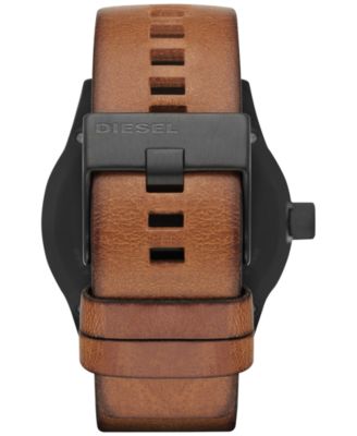 Men's Rasp Light Brown Leather Strap Watch 46x53mm DZ1764