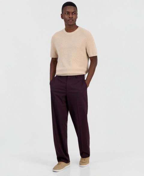 Мужские брюки Alfani Modern-Fit Straight-Leg Dress Pants, цвет: Какао