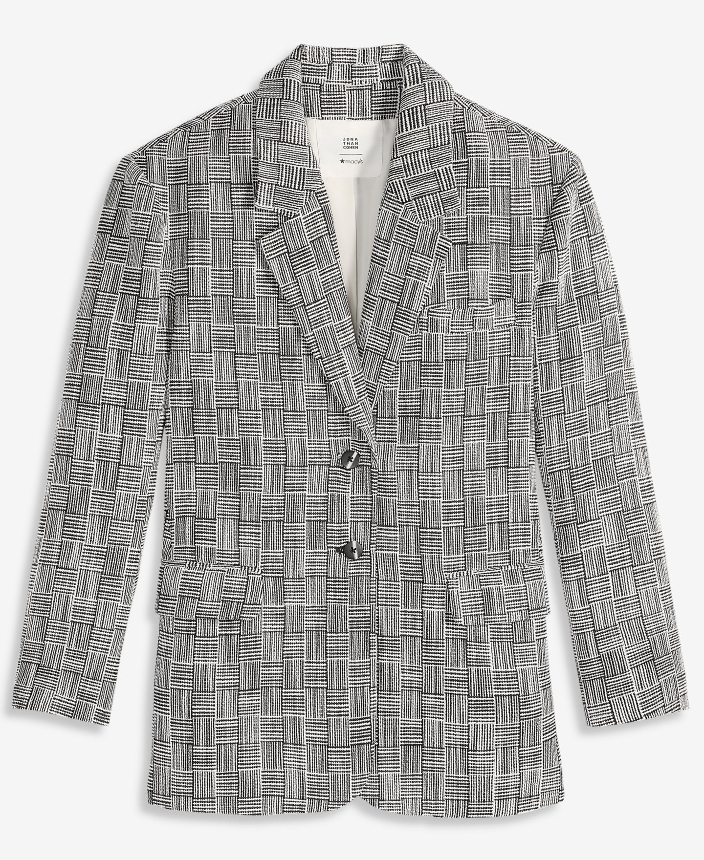 Женский пиджак Jonathan Cohen | Macy's Oversized Houndstooth Plaid Statement Blazer — фото 6