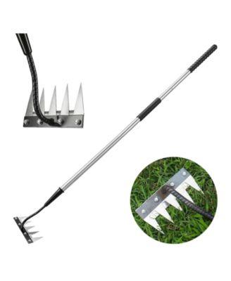 Garden Hand Rake Carbon Steel 5 Teeth Weeding Leaf Removal