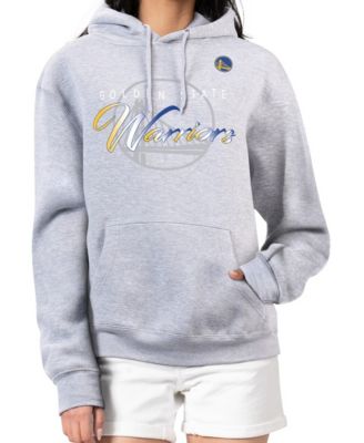Women's Gray Golden State Warriors Shadow Logo Tri-Blend Fleece Hoodie