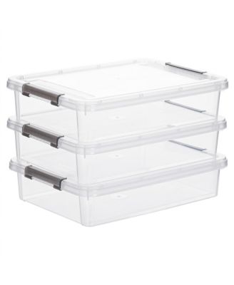 Plastic Storage Box Latching Lid A4 Document Organizer