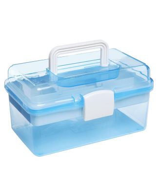 Plastic Storage Box With Removable Tray Organizer Container