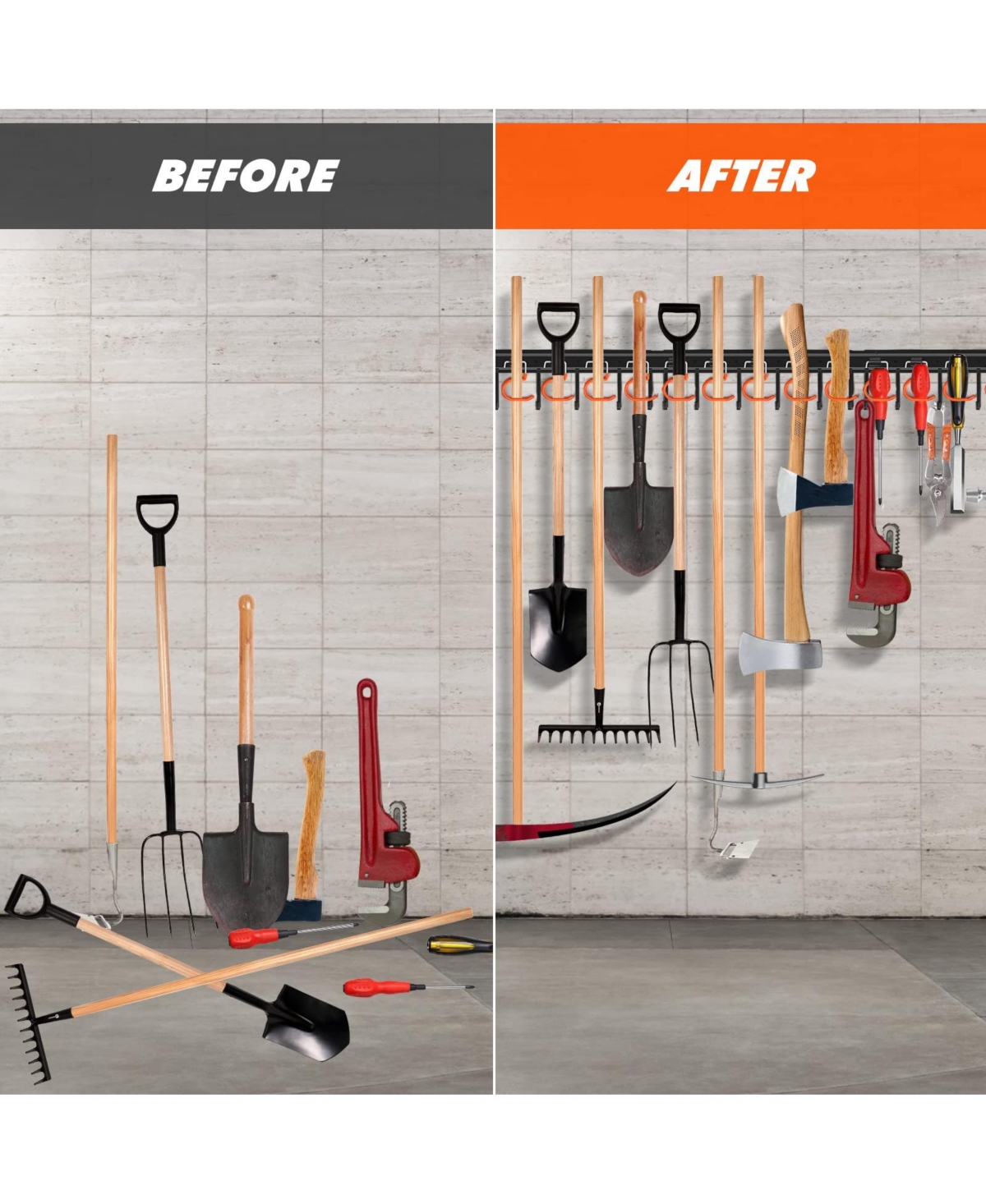 Xdovet Garden Tool Organizer Wall Mount Metal Storage Hooks Shed Garage Hanger Rack