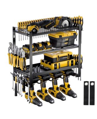 Power Tool Organizer Wall Mount Drill Holder Metal Storage Rack Charging Station