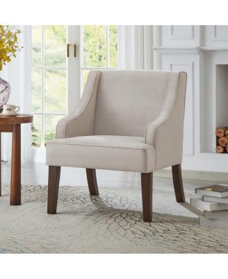 Mid-Century Modern Upholstered Fabric Accent Chair