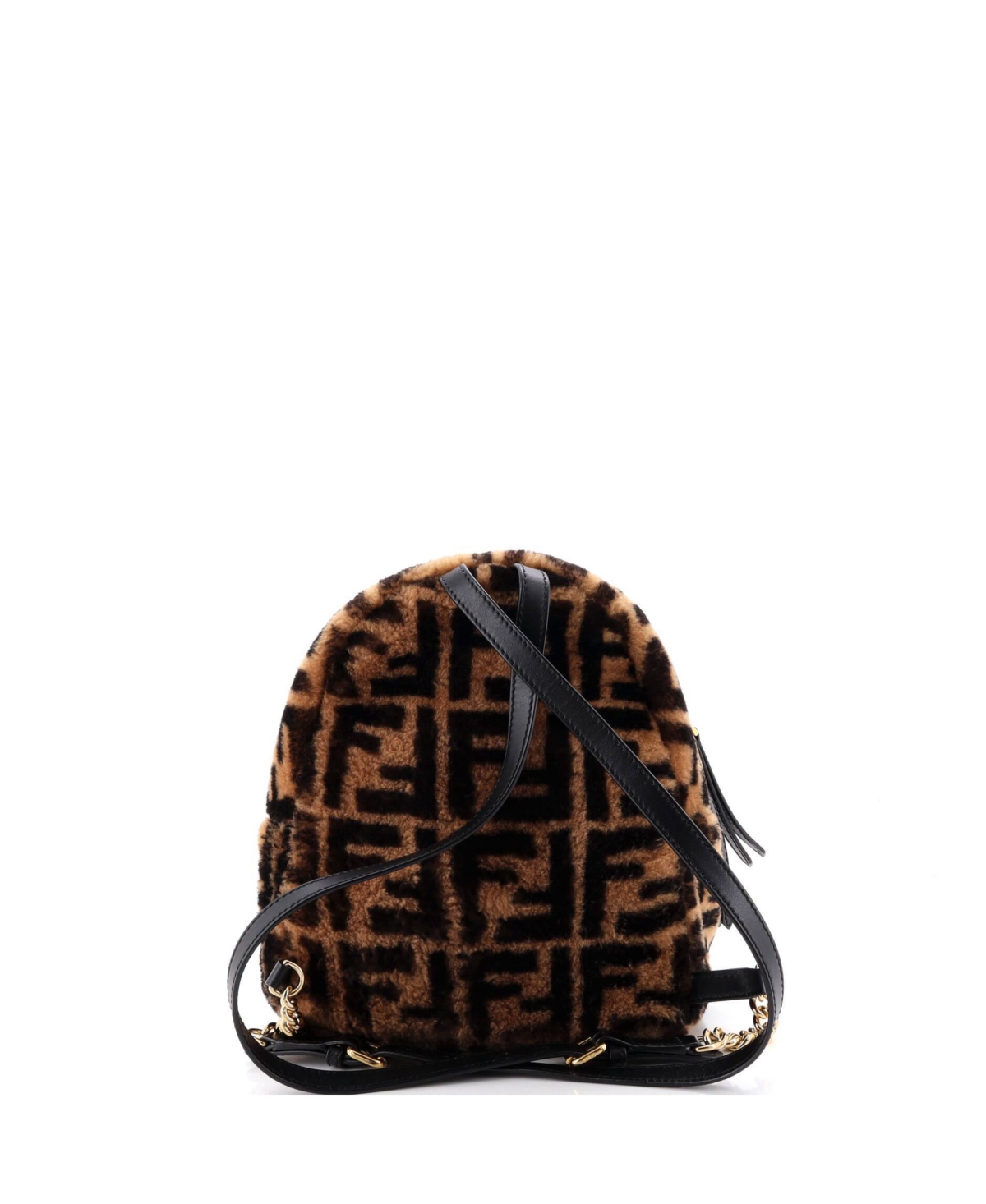 Pre-Owned Fendi Mini Zip Backpack Zucca Shearling