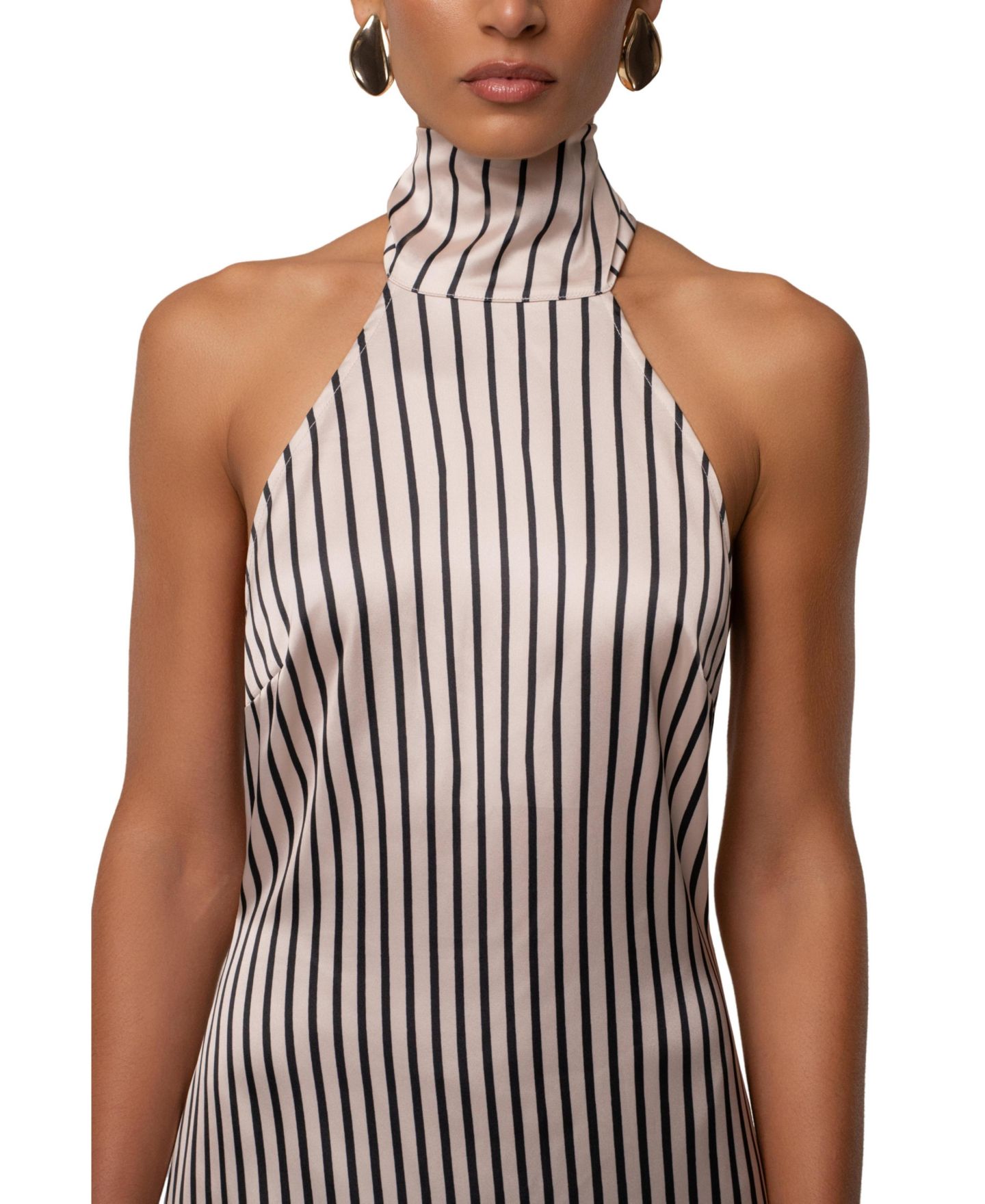 Женское платье JLUXLABEL Gleam Striped Maxi, цвет: Слоновая кость — фото 4