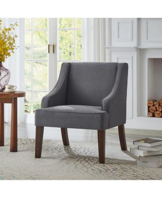 Mid-Century Modern Upholstered Fabric Accent Chair