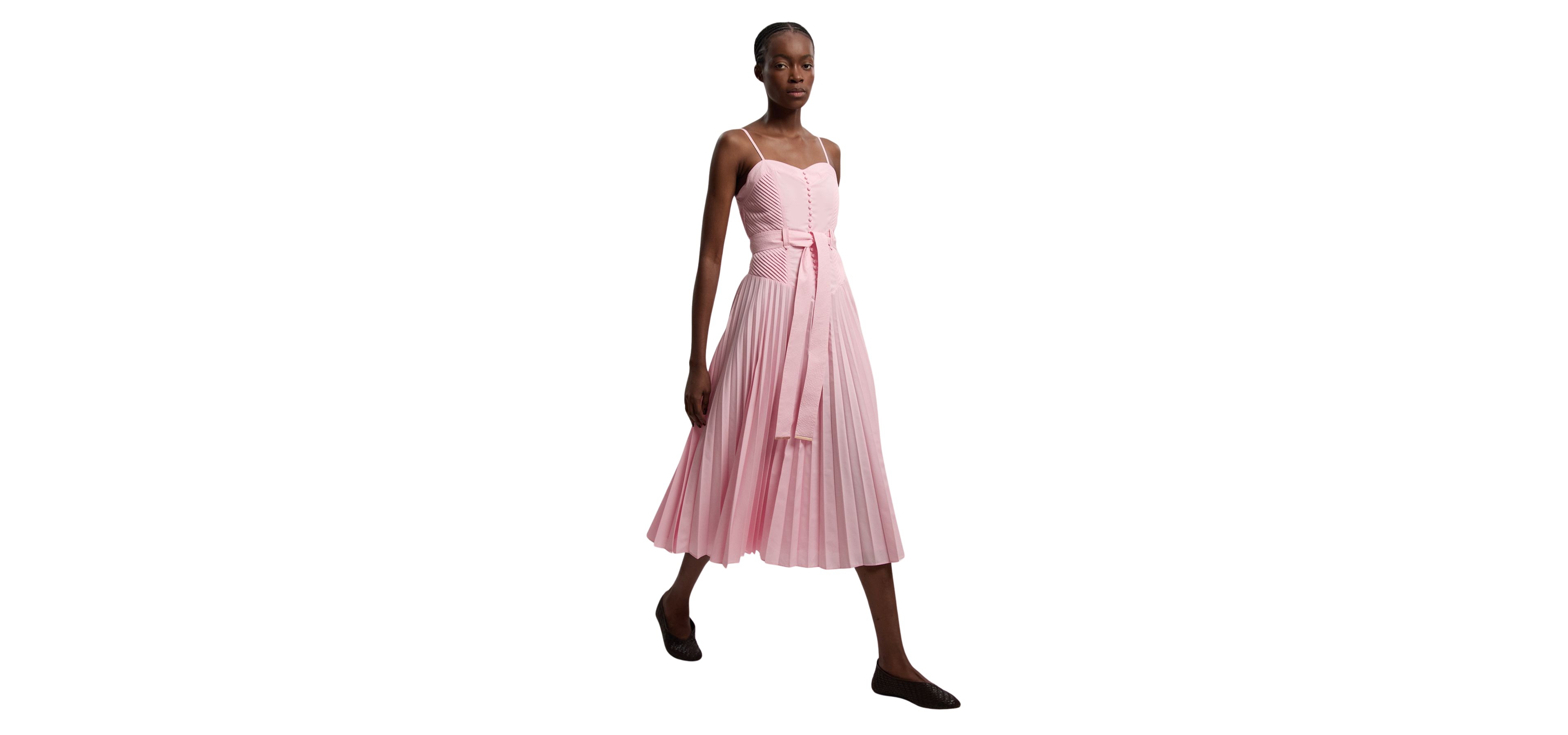 Karen Millen Women's Cotton Strappy Midi Dress